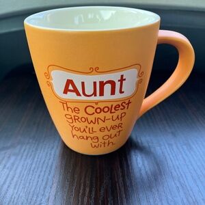 Aunt gift Hallmark mug/cup for “The Coolest Aunt” Bright citrus color